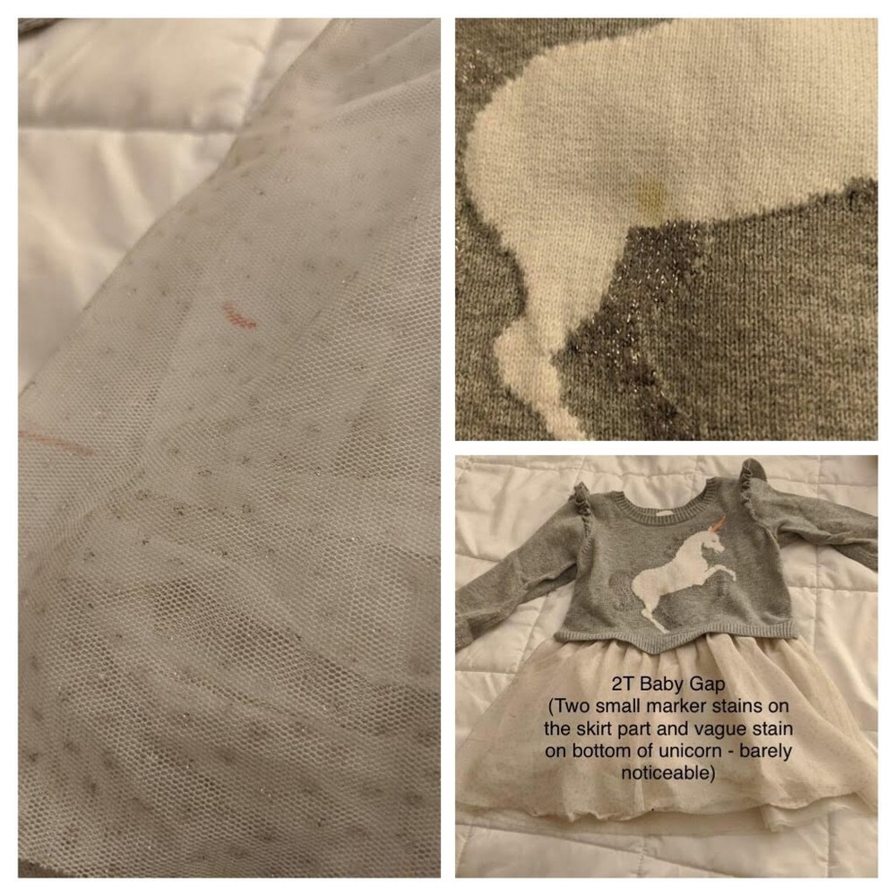 Baby Gap Unicorn Sweater Dress with attached skirt